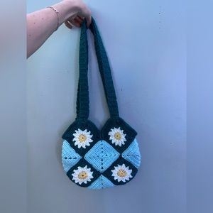 Small crochet granny square bag , made by me .